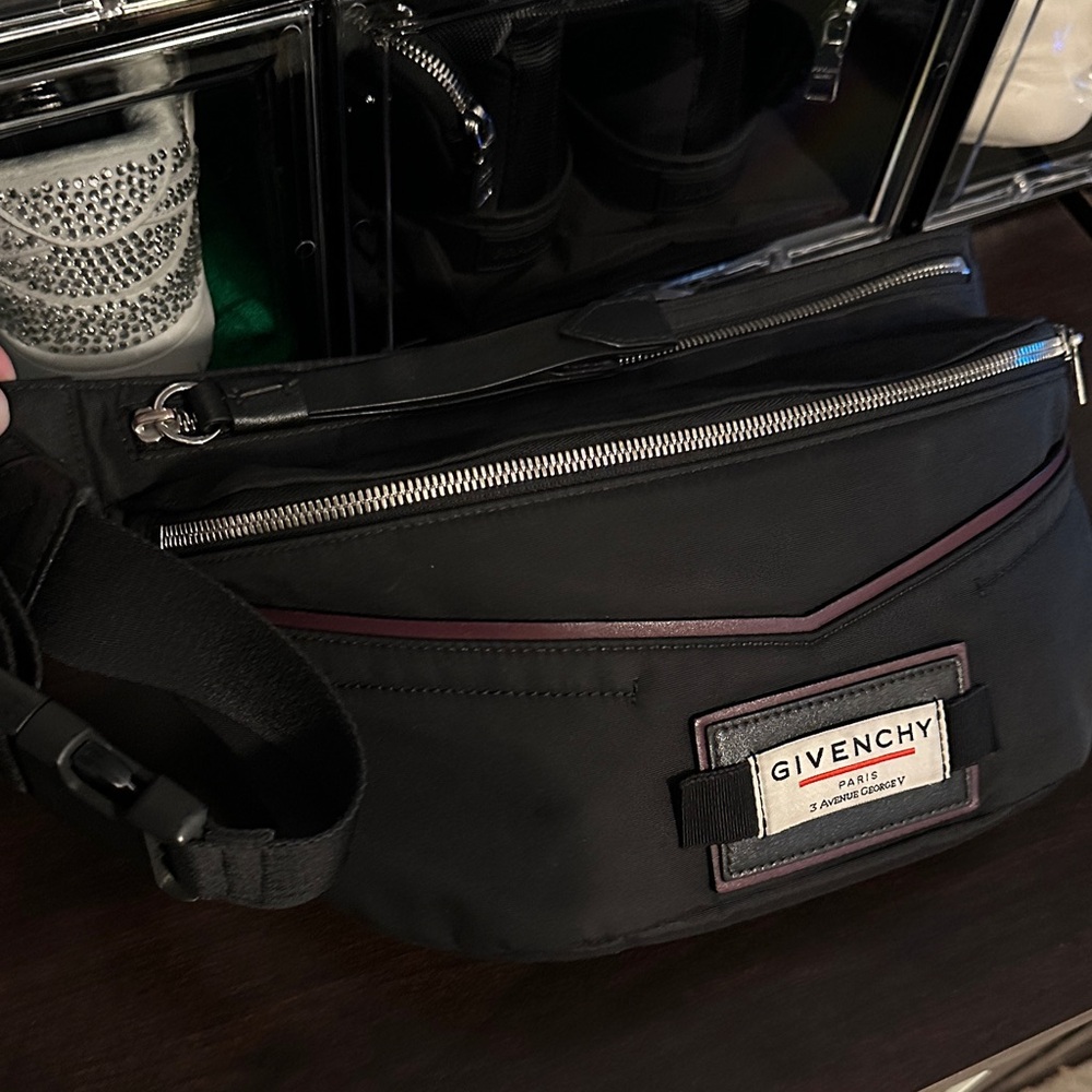 Givenchy Black and Burgundy Belt Bag